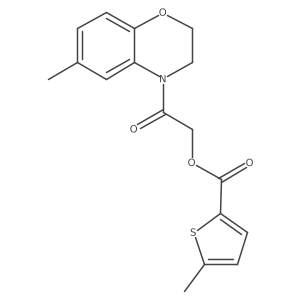 2-(6-methyl-2,3-dihydro-4H-1,4-benzoxazin-4-yl)-2-oxoethyl 5-methylthiophene-2-carboxylate结构式