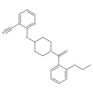 2-((1-(2-(Ethylthio)benzoyl)piperidin-4-yl)oxy)nicotinonitrile Structure