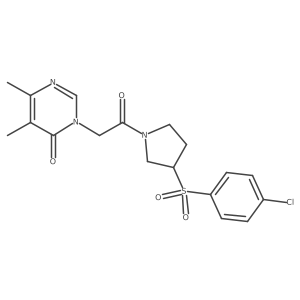3-(2-(3-((4-chlorophenyl)sulfonyl)pyrrolidin-1-yl)-2-oxoethyl)-5,6-dimethylpyrimidin-4(3H)-one Structure