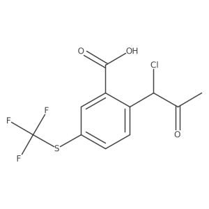 2-(1-Chloro-2-oxopropyl)-5-(trifluoromethylthio)benzoic acid Structure