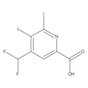 4-(Difluoromethyl)-5,6-diiodopicolinic acid Structure