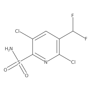 3,6-Dichloro-5-(difluoromethyl)pyridine-2-sulfonamide结构式