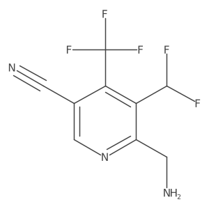 2-(Aminomethyl)-5-cyano-3-(difluoromethyl)-4-(trifluoromethyl)pyridine结构式