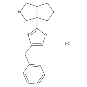 Rac-5-[(3aR,6aR)-octahydrocyclopenta[c]pyrrol-3a-yl]-3-benzyl-1,2,4-oxadiazole hydrochloride结构式