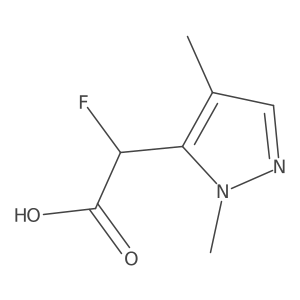 2-(1,4-Dimethyl-1H-pyrazol-5-yl)-2-fluoroacetic acid结构式