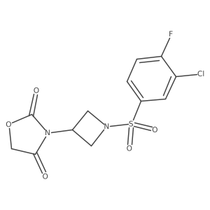 3-(1-((3-Chloro-4-fluorophenyl)sulfonyl)azetidin-3-yl)oxazolidine-2,4-dione Structure