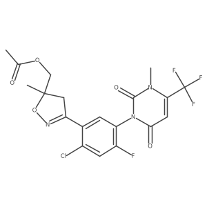 [3-[2-chloro-4-fluoro-5-[3-methyl-2,6-dioxo-4-(trifluoromethyl)pyrimidin-1-yl]phenyl]-5-methyl-4H-1,2-oxazol-5-yl]methyl acetate结构式