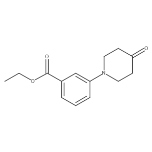 Ethyl 3-(4-oxopiperidin-1-yl)benzoate结构式