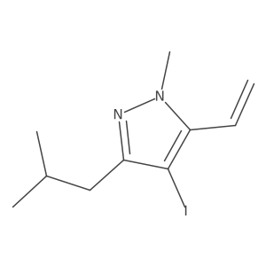 4-Iodo-3-isobutyl-1-methyl-5-vinyl-1H-pyrazole结构式