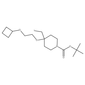 Tert-butyl 4-(2-cyclobutoxyethoxy)-4-(iodomethyl)piperidine-1-carboxylate结构式