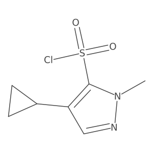 4-Cyclopropyl-1-methyl-1H-pyrazole-5-sulfonyl chloride结构式
