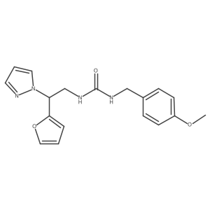 1-(2-(furan-2-yl)-2-(1H-pyrazol-1-yl)ethyl)-3-(4-methoxybenzyl)urea结构式