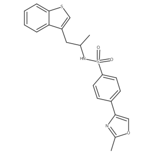 N-(1-(benzo[b]thiophen-3-yl)propan-2-yl)-4-(2-methyloxazol-4-yl)benzenesulfonamide Structure