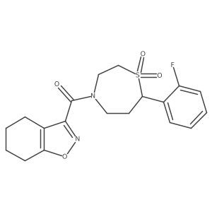 (7-(2-Fluorophenyl)-1,1-dioxido-1,4-thiazepan-4-yl)(4,5,6,7-tetrahydrobenzo[d]isoxazol-3-yl)methanone结构式
