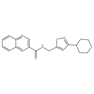 N-{[3-(thian-4-yl)-1,2,4-oxadiazol-5-yl]methyl}quinoxaline-2-carboxamide Structure