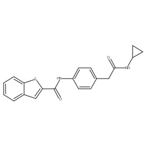 N-(4-(2-(cyclopropylamino)-2-oxoethyl)phenyl)benzo[b]thiophene-2-carboxamide结构式