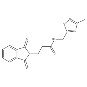 3-(1,3-dioxoisoindolin-2-yl)-N-((3-methyl-1,2,4-oxadiazol-5-yl)methyl)propanamide结构式