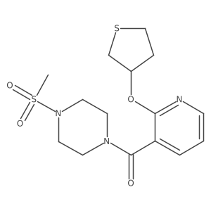 (4-(Methylsulfonyl)piperazin-1-yl)(2-((tetrahydrothiophen-3-yl)oxy)pyridin-3-yl)methanone Structure