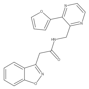 2-(benzo[d]isoxazol-3-yl)-N-((3-(furan-2-yl)pyrazin-2-yl)methyl)acetamide结构式