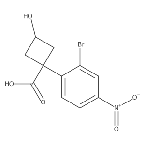 (1S,3s)-1-(2-bromo-4-nitrophenyl)-3-hydroxycyclobutane-1-carboxylic acid Structure