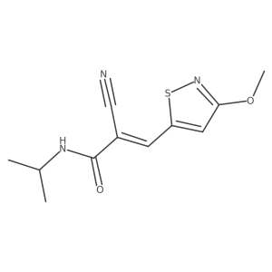 2-cyano-3-(3-methoxy-1,2-thiazol-5-yl)-N-(propan-2-yl)prop-2-enamide结构式