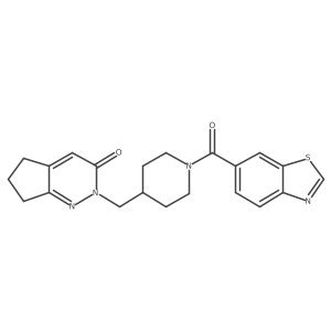 2-{[1-(1,3-benzothiazole-6-carbonyl)piperidin-4-yl]methyl}-2H,3H,5H,6H,7H-cyclopenta[c]pyridazin-3-one结构式