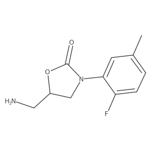 5-(Aminomethyl)-3-(2-fluoro-5-methylphenyl)-1,3-oxazolidin-2-one结构式