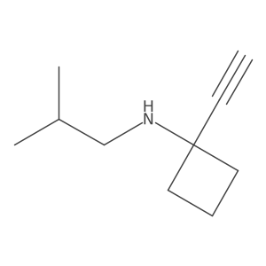 1-ethynyl-N-(2-methylpropyl)cyclobutan-1-amine结构式
