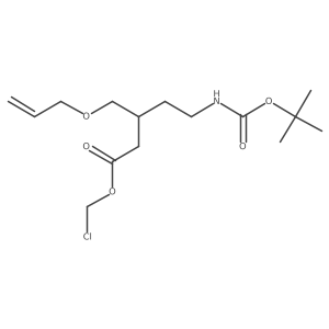 Chloromethyl 5-{[(tert-butoxy)carbonyl]amino}-3-[(prop-2-en-1-yloxy)methyl]pentanoate结构式