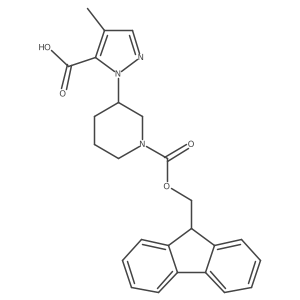 2-[1-(9H-Fluoren-9-ylmethoxycarbonyl)piperidin-3-yl]-4-methylpyrazole-3-carboxylic acid结构式
