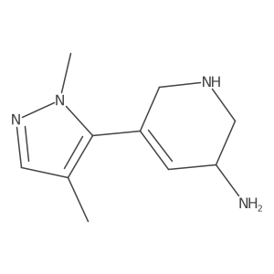 5-(1,4-dimethyl-1H-pyrazol-5-yl)-1,2,3,6-tetrahydropyridin-3-amine结构式