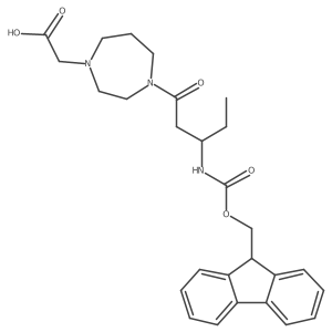 2-{4-[(3R)-3-({[(9H-fluoren-9-yl)methoxy]carbonyl}amino)pentanoyl]-1,4-diazepan-1-yl}acetic acid Structure