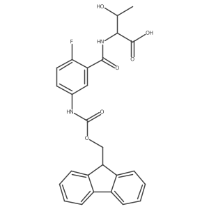 (2S,3R)-2-{[5-({[(9H-fluoren-9-yl)methoxy]carbonyl}amino)-2-fluorophenyl]formamido}-3-hydroxybutanoic acid结构式