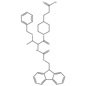 3-{1-[(2R,3S)-3-(benzyloxy)-2-({[(9H-fluoren-9-yl)methoxy]carbonyl}amino)butanoyl]piperidin-4-yl}propanoic acid Structure