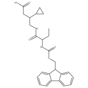 3-cyclopropyl-4-[(2S)-2-({[(9H-fluoren-9-yl)methoxy]carbonyl}amino)butanamido]butanoic acid Structure