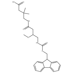 4-[4-({[(9H-fluoren-9-yl)methoxy]carbonyl}amino)-3-methoxybutanamido]-3,3-dimethylbutanoic acid结构式