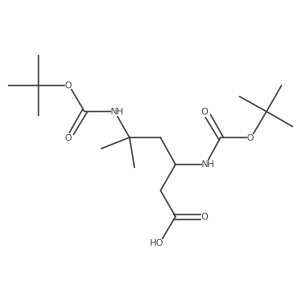 3,5-Bis({[(tert-butoxy)carbonyl]amino})-5-methylhexanoic acid Structure