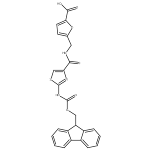 5-({[2-({[(9H-fluoren-9-yl)methoxy]carbonyl}amino)-1,3-thiazol-4-yl]formamido}methyl)furan-2-carboxylic acid结构式