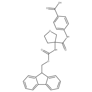 4-[3-({[(9H-fluoren-9-yl)methoxy]carbonyl}amino)oxolane-3-amido]benzoic acid结构式