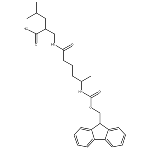 2-{[5-({[(9H-fluoren-9-yl)methoxy]carbonyl}amino)hexanamido]methyl}-4-methylpentanoic acid Structure