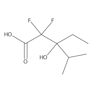 3-Ethyl-2,2-difluoro-3-hydroxy-4-methylpentanoic acid结构式