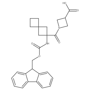 1-[2-({[(9H-fluoren-9-yl)methoxy]carbonyl}amino)spiro[3.3]heptane-2-carbonyl]azetidine-3-carboxylic acid结构式