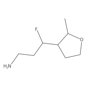 3-Fluoro-3-(2-methyloxolan-3-yl)propan-1-amine结构式