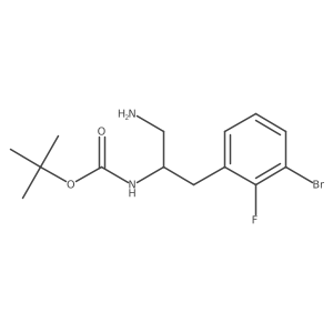 tert-butyl N-[1-amino-3-(3-bromo-2-fluorophenyl)propan-2-yl]carbamate Structure
