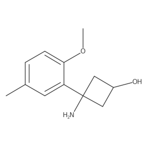 3-Amino-3-(2-methoxy-5-methylphenyl)cyclobutan-1-ol Structure