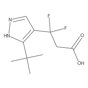3-(3-tert-butyl-1H-pyrazol-4-yl)-3,3-difluoropropanoic acid结构式