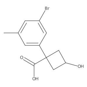 1-(3-Bromo-5-methylphenyl)-3-hydroxycyclobutane-1-carboxylic acid结构式