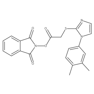 1,3-dioxo-2,3-dihydro-1H-isoindol-2-yl 2-{[1-(3,4-dimethylphenyl)-1H-imidazol-2-yl]sulfanyl}acetate Structure
