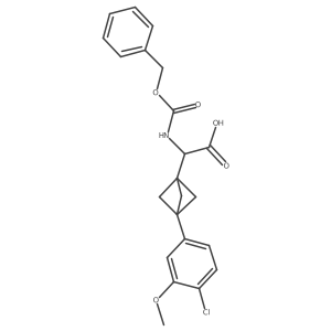2-[3-(4-Chloro-3-methoxyphenyl)-1-bicyclo[1.1.1]pentanyl]-2-(phenylmethoxycarbonylamino)acetic acid结构式