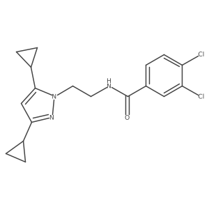 3,4-dichloro-N-[2-(3,5-dicyclopropyl-1H-pyrazol-1-yl)ethyl]benzamide结构式